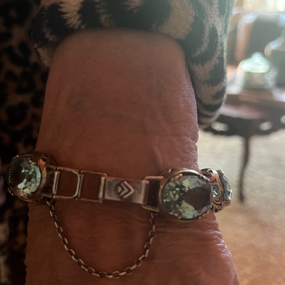 Silpada Sterling Silver and Aqua Glass Bracelet. Fits up to 7” wrist - Picture 5 of 7